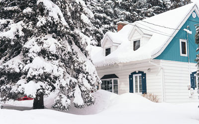house covered in snow