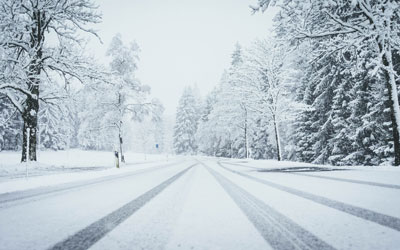 snow covered road